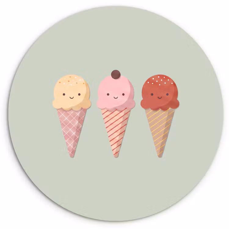 Forexbild Rund - Eis – Eistüten – Essen – Illustration – Fröhlich — 1
