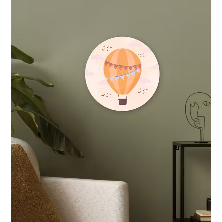 Forexbild Rund - Heißluftballon – Girlanden – Abenteuer – Illustration – Orange — 3