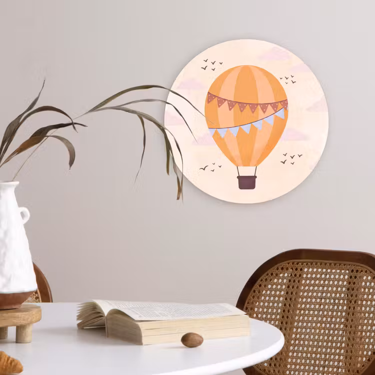 Forexbild Rund - Heißluftballon – Girlanden – Abenteuer – Illustration – Orange — 4