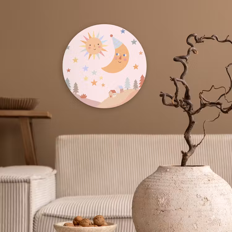 Forexbild Rund - Sonne – Mond – Sterne – Kinderzimmer – Pastell — 2