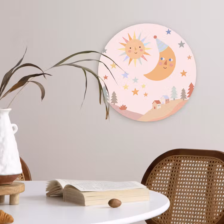 Forexbild Rund - Sonne – Mond – Sterne – Kinderzimmer – Pastell — 4