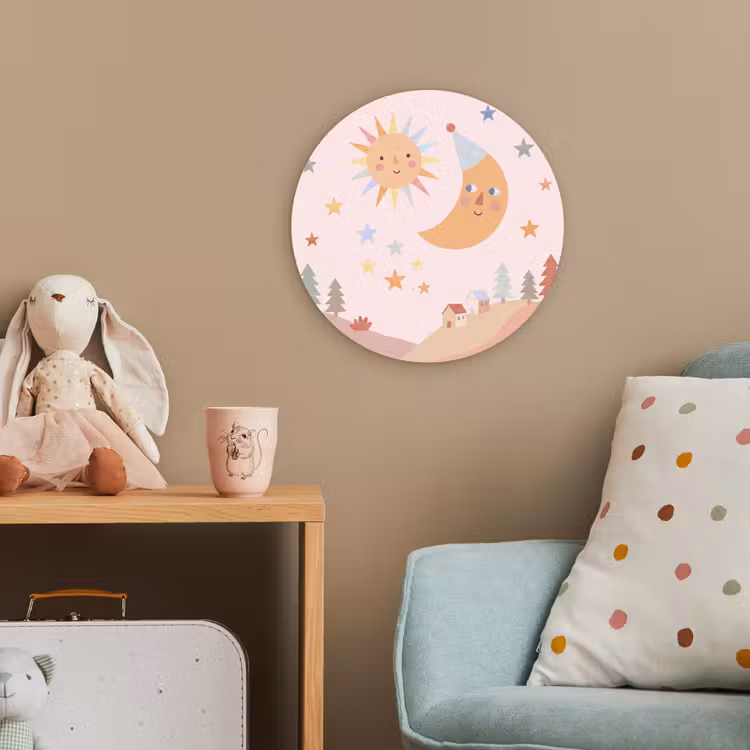 Forexbild Rund - Sonne – Mond – Sterne – Kinderzimmer – Pastell — 5