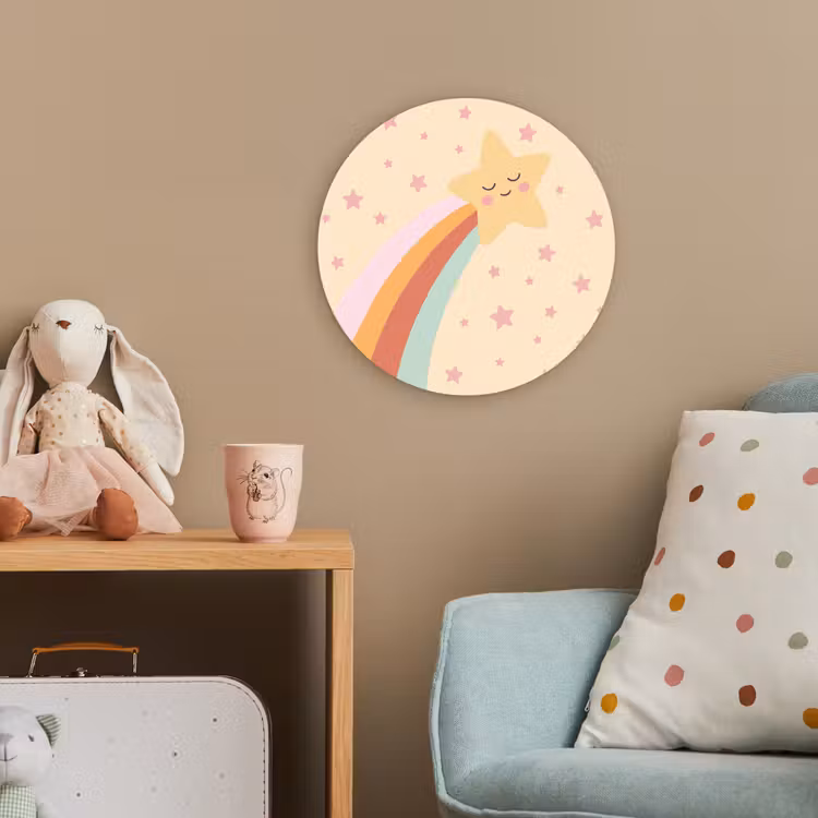 Forexbild Rund - Stern – Regenbogen – Nacht – Illustration – Pastell — 5