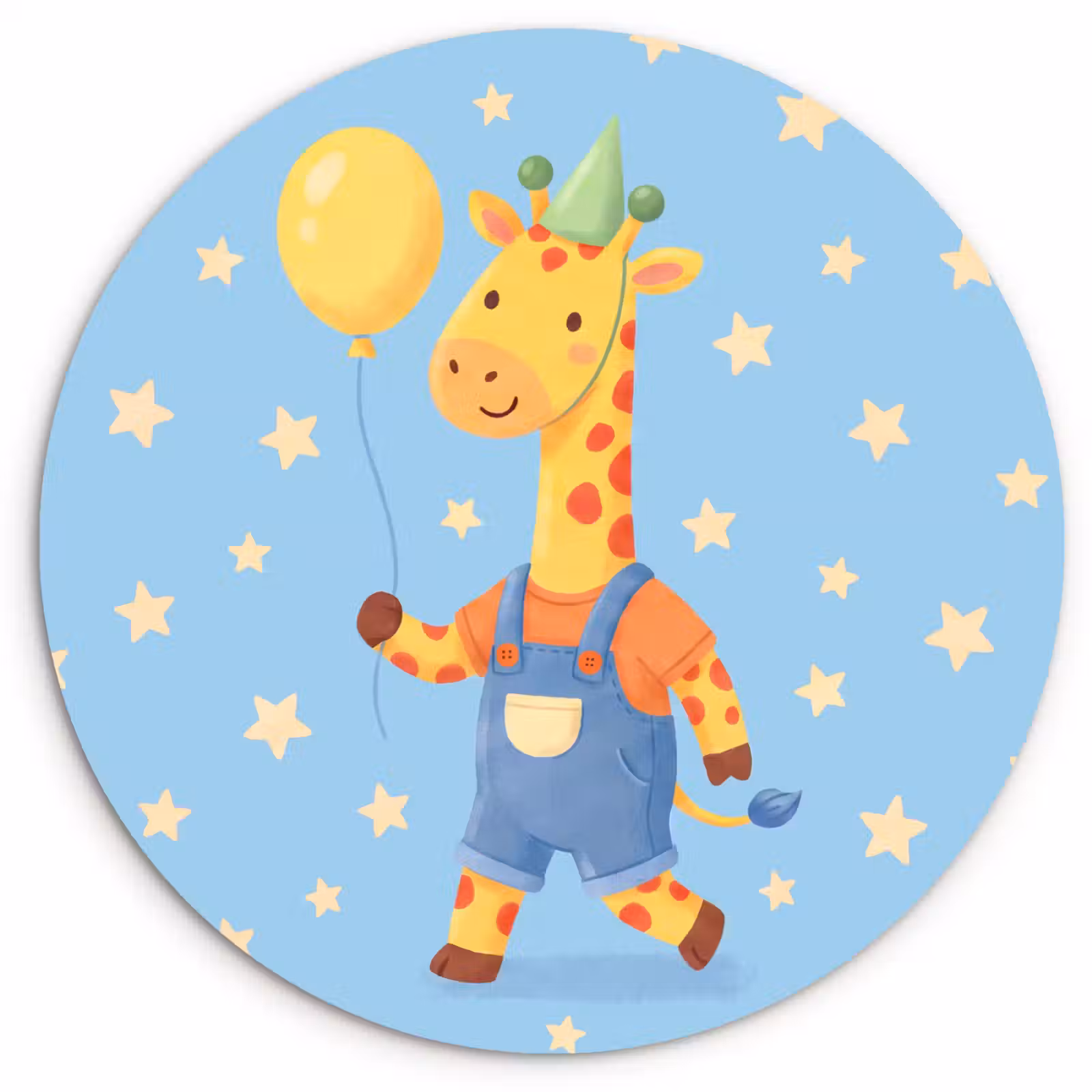 Forexbild Rund - Tiere – Giraffe – Luftballon – Party – Kinderzimmer — 1