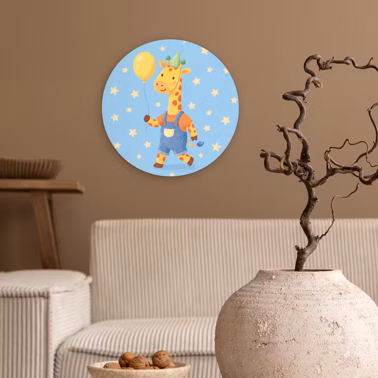 Forexbild Rund - Tiere – Giraffe – Luftballon – Party – Kinderzimmer — 2