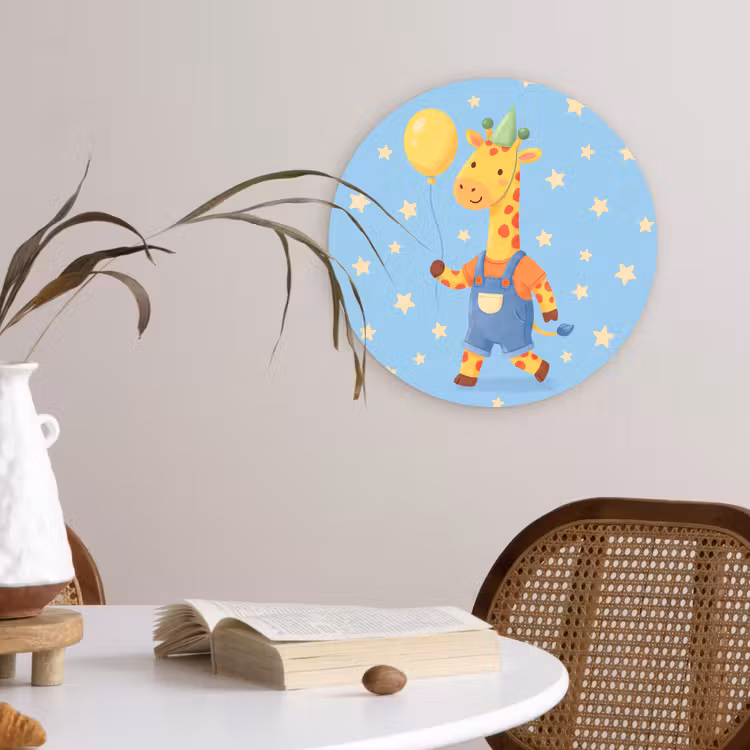 Forexbild Rund - Tiere – Giraffe – Luftballon – Party – Kinderzimmer — 4