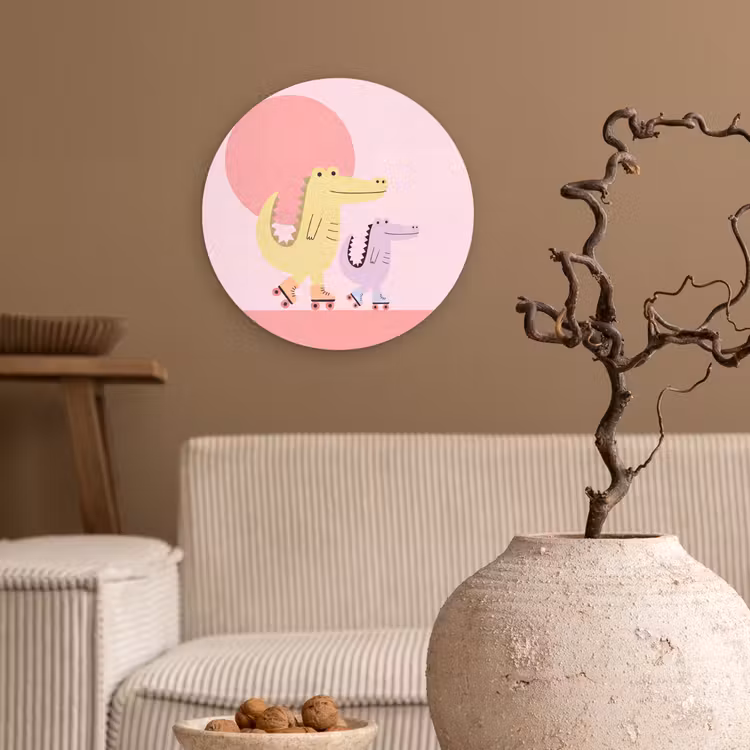 Forexbild Rund - Tiere – Skaten – Illustration – Verspielt – Rosa — 2
