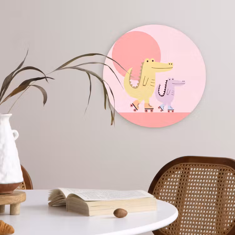 Forexbild Rund - Tiere – Skaten – Illustration – Verspielt – Rosa — 4