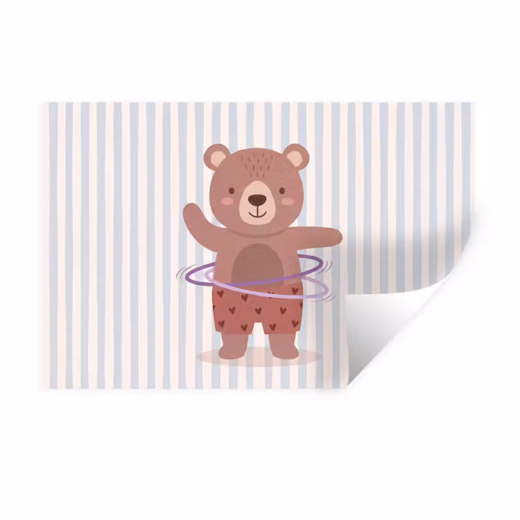Wandtattoo – Bär – Reifen – Kinderzimmer – Illustration – Braun — 1