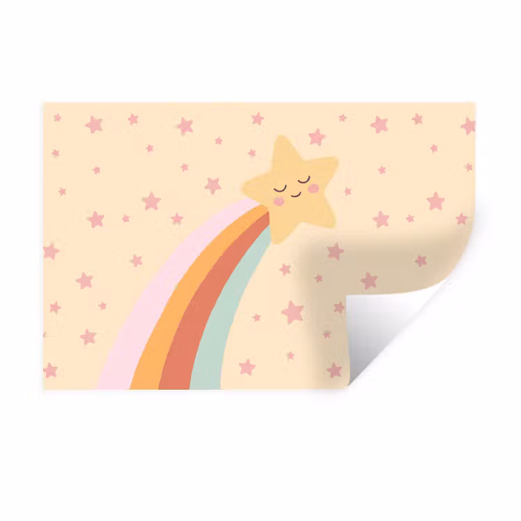 Wandtattoo – Stern – Regenbogen – Nacht – Illustration – Pastell — 1