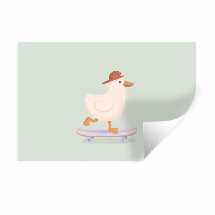 Wandtattoo – Vogel – Skateboard – Tiere – Cartoon – Verspielt — 1