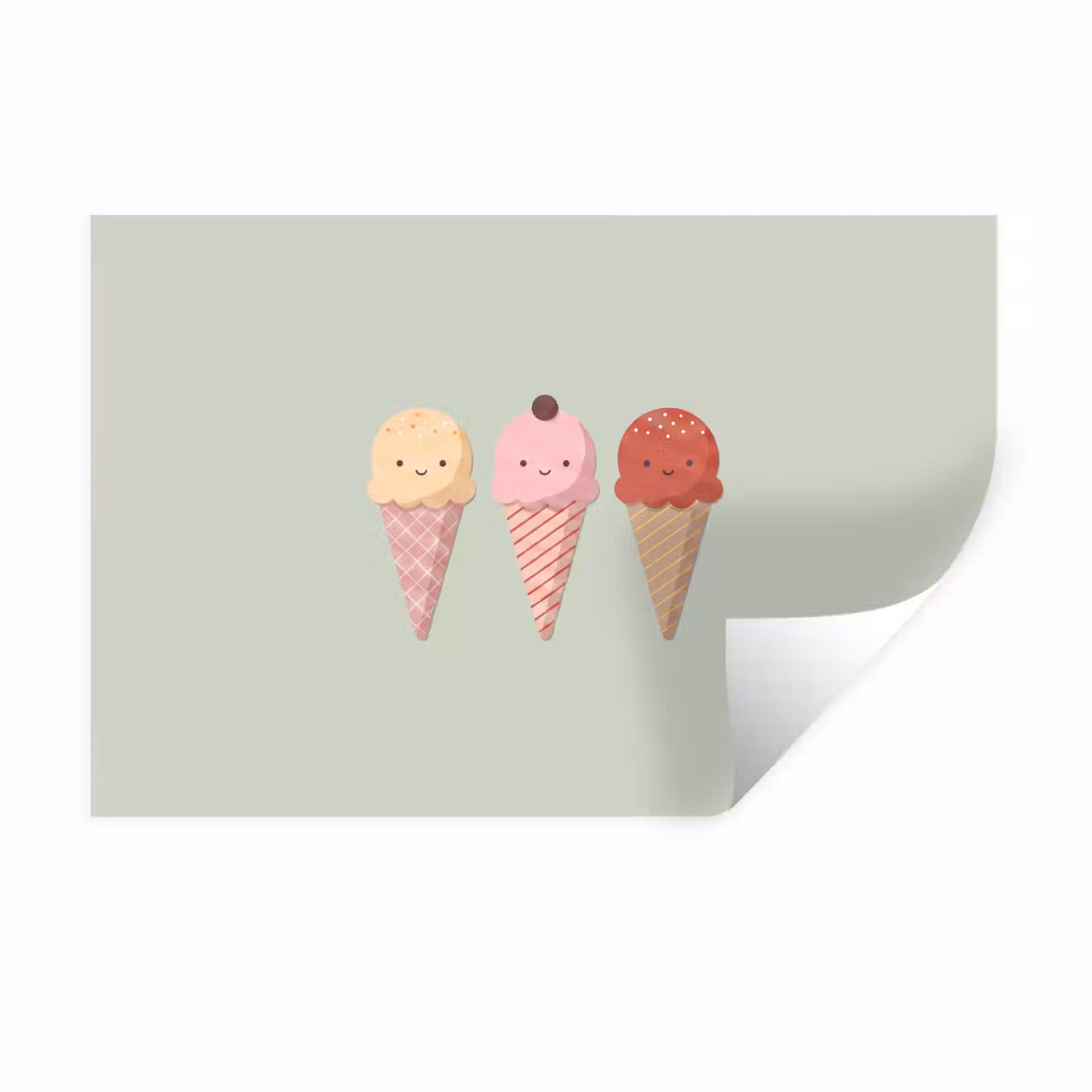 Wandtattoo – Eis – Eistüten – Essen – Illustration – Fröhlich — 1