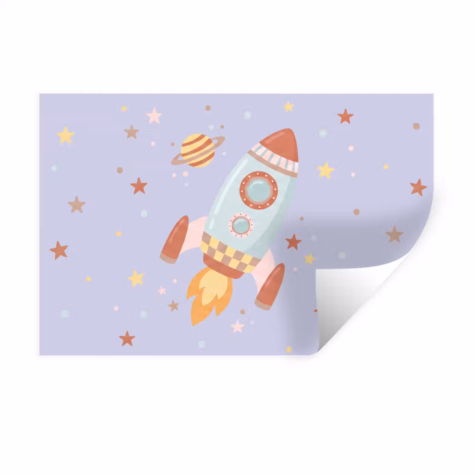 Wandtattoo – Rakete – Weltraum – Planet – Illustration — 1