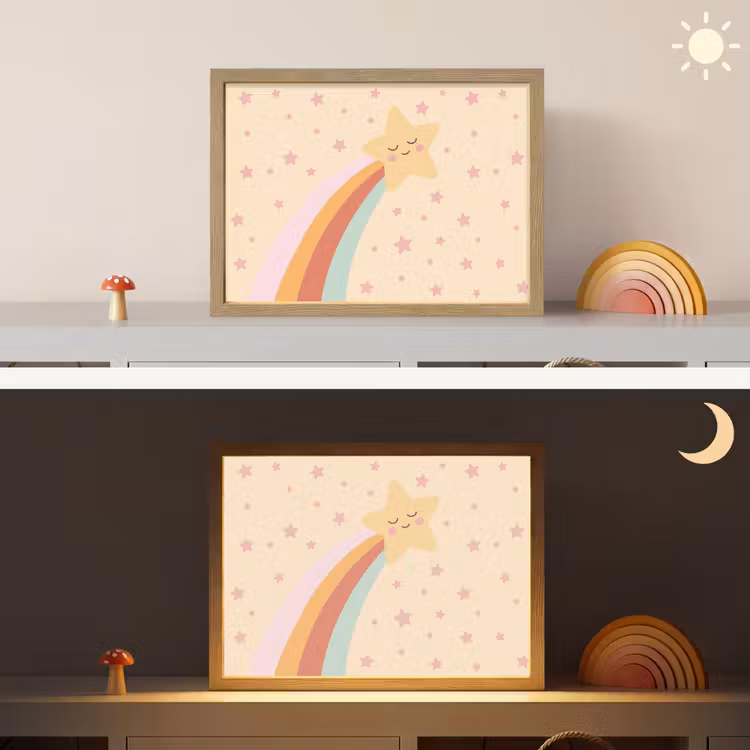 Nachtlicht Kinder - Stern – Regenbogen – Nacht – Illustration – Pastell — 6