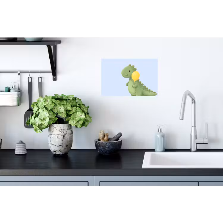 Wandtattoo – Dinosaurier – Luftballon – Kinderzimmer – Illustration – Grün — 2