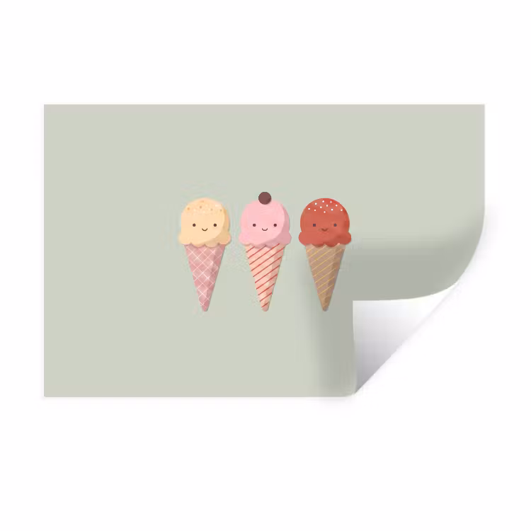 Wandtattoo – Eis – Eistüten – Essen – Illustration – Fröhlich — 1
