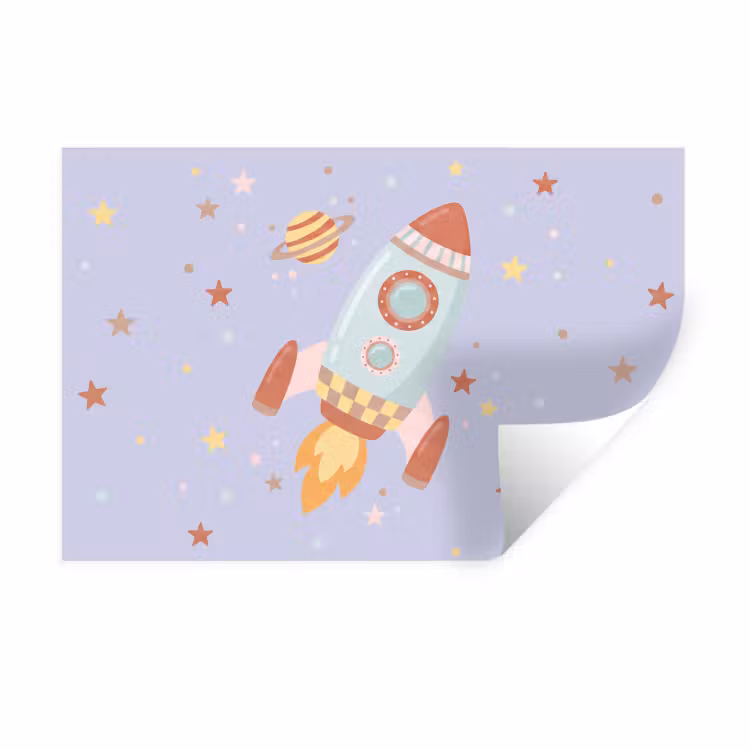 Wandtattoo – Rakete – Weltraum – Planet – Illustration — 1