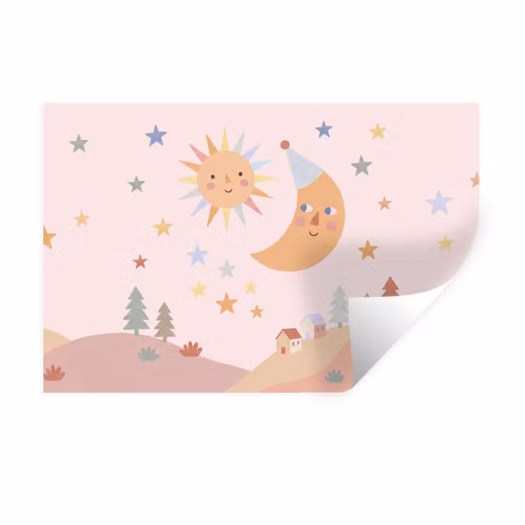 Wandtattoo – Sonne – Mond – Sterne – Kinderzimmer – Pastell — 1