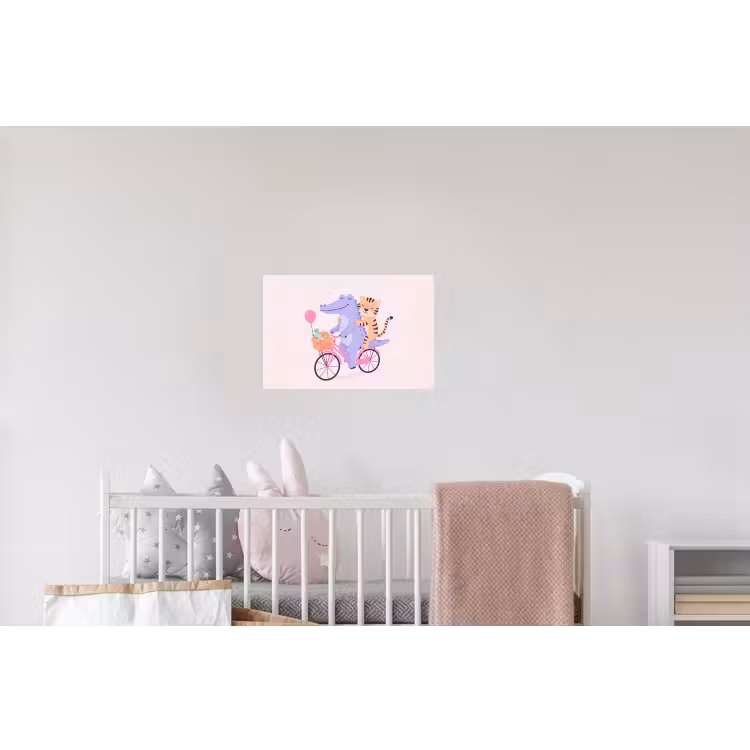 Wandtattoo – Tiere – Fahrrad – Freundschaft – Illustration – Rosa — 5
