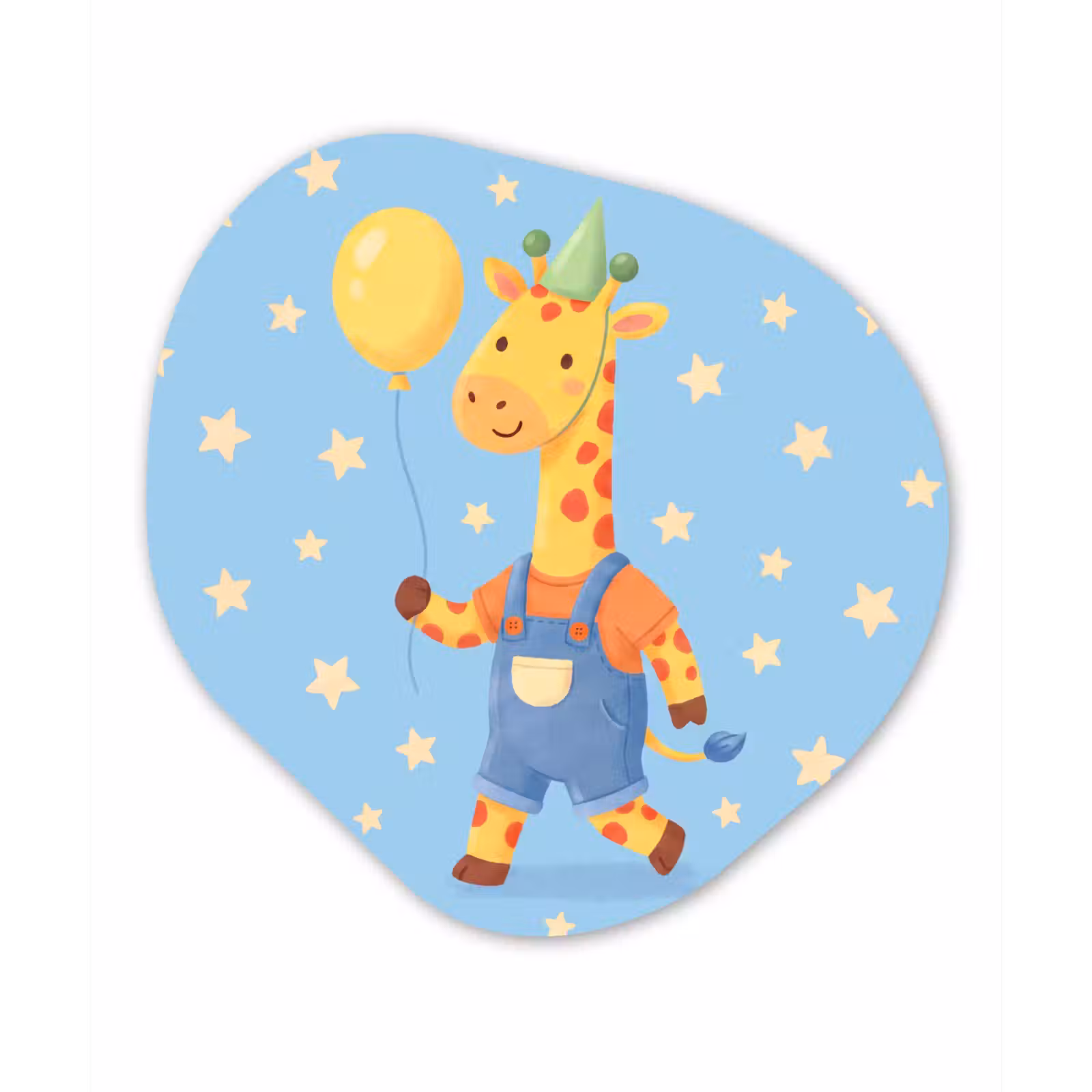 Alu-Dibond-Bild Organische Form - Tiere – Giraffe – Luftballon – Party – Kinderzimmer — 1