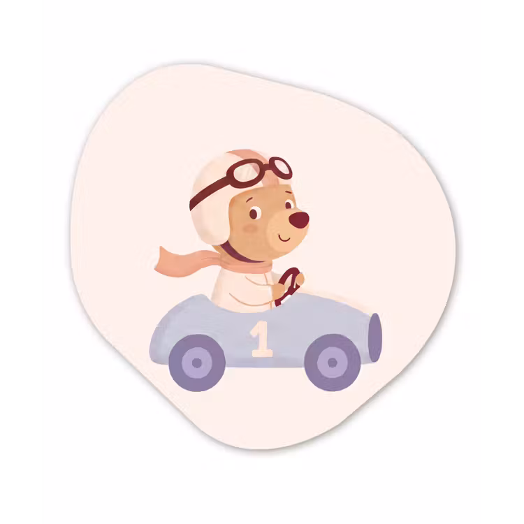 Forexbild Organische Form - Bär – Auto – Kinderzimmer – Cartoon – Verspielt — 1
