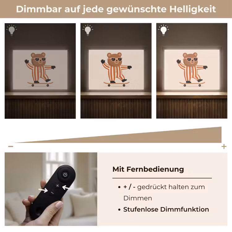Nachtlicht Kinder - Tiere – Skateboard – Spiel – Zeichentrick – Rosa — 7