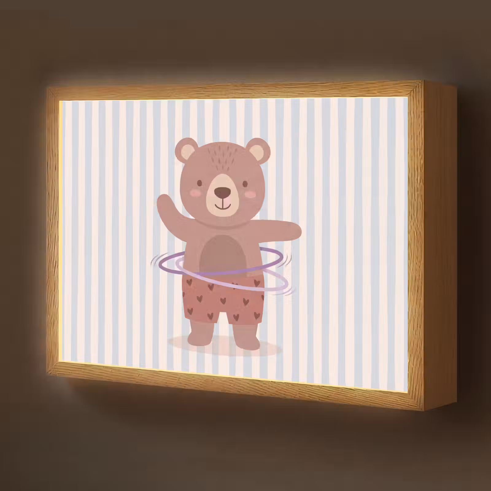 Nachtlicht Kinder - Bär – Reifen – Kinderzimmer – Illustration – Braun — 1