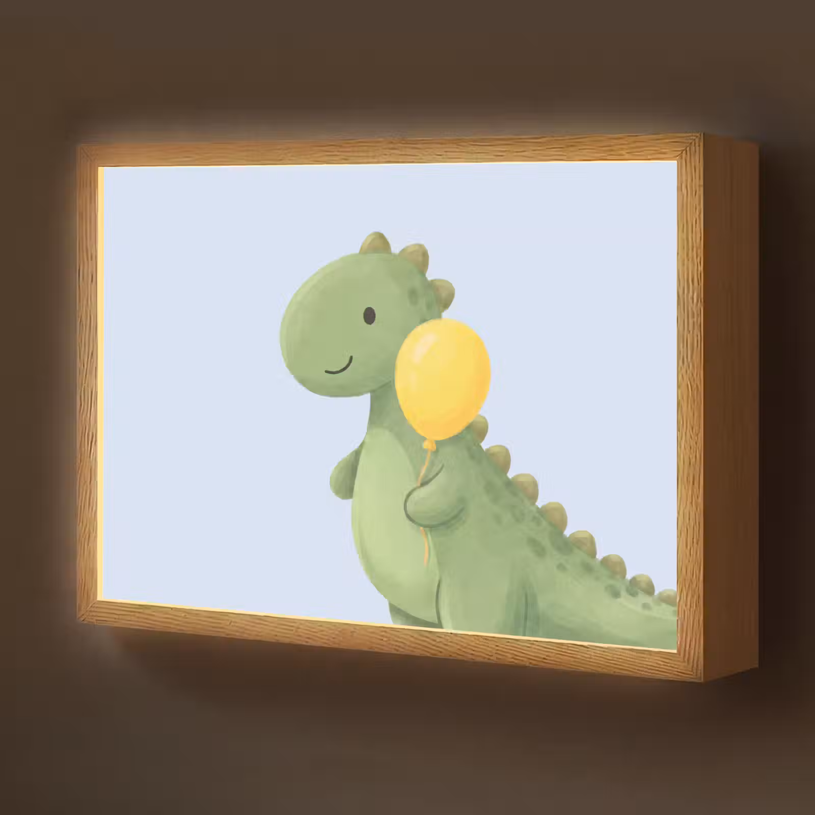 Nachtlicht Kinder - Dinosaurier – Luftballon – Kinderzimmer – Illustration – Grün — 1