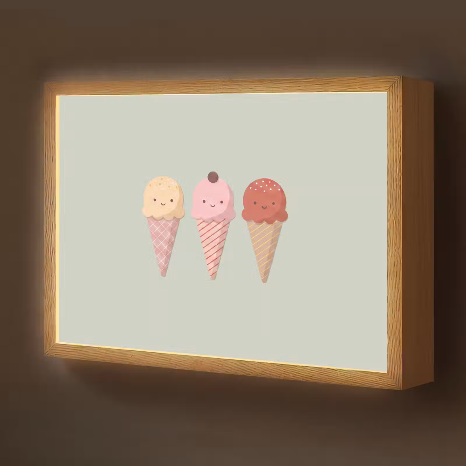 Nachtlicht Kinder - Eis – Eistüten – Essen – Illustration – Fröhlich — 1