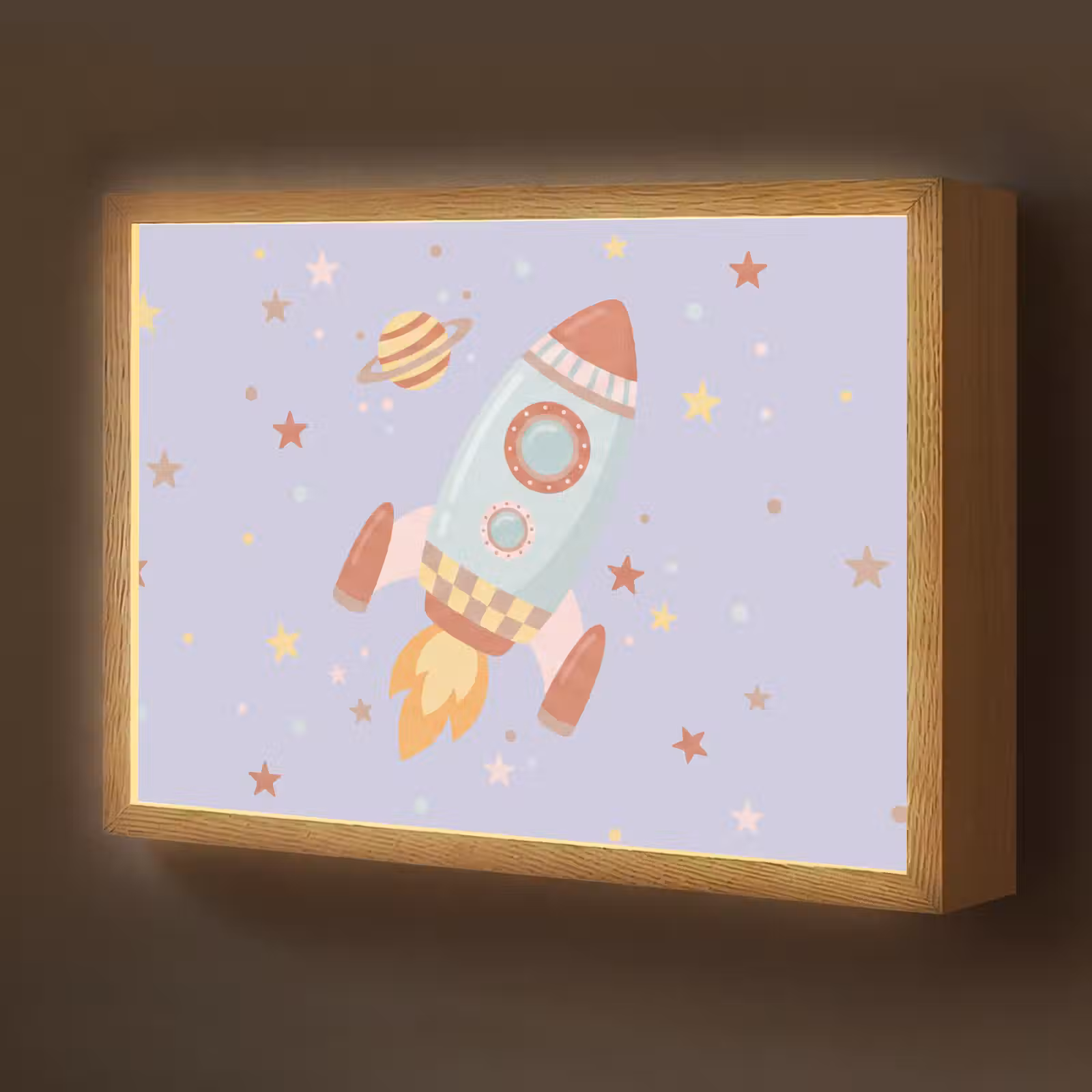 Nachtlicht Kinder - Rakete – Weltraum – Planet – Illustration — 1