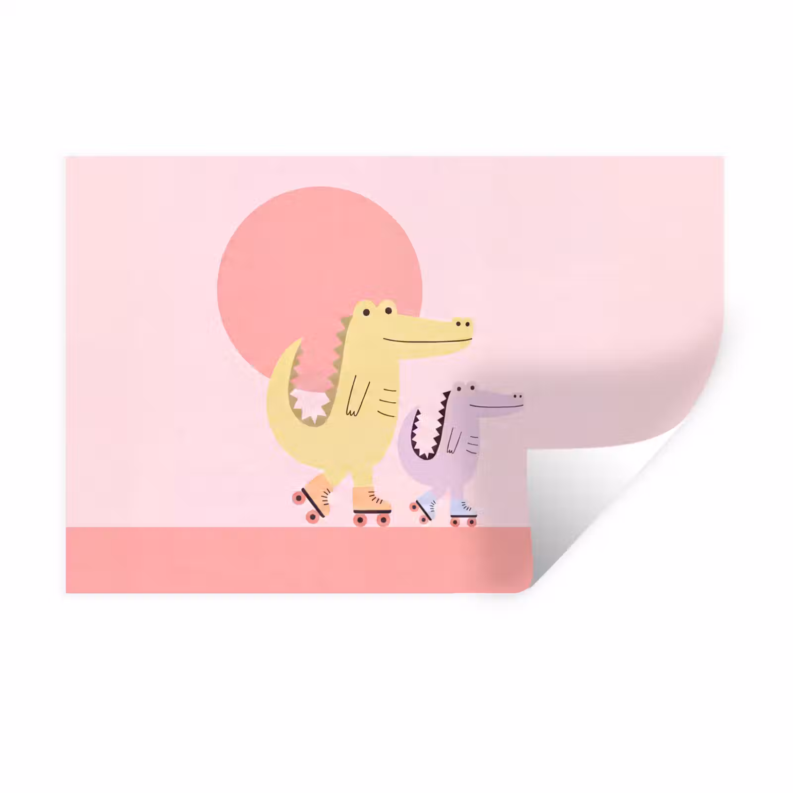 Wandtattoo – Tiere – Skaten – Illustration – Verspielt – Rosa — 1