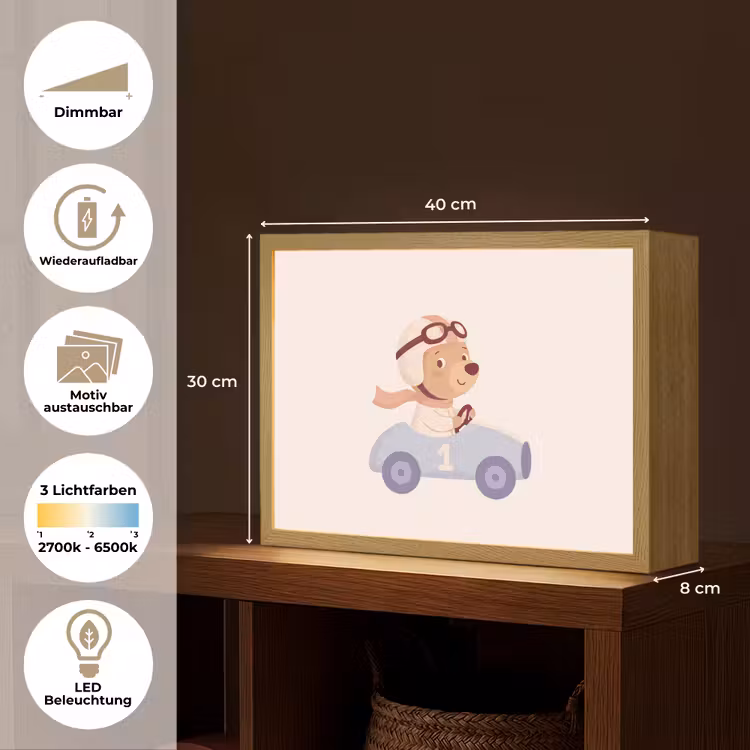 Nachtlicht Kinder - Bär – Auto – Kinderzimmer – Cartoon – Verspielt — 10
