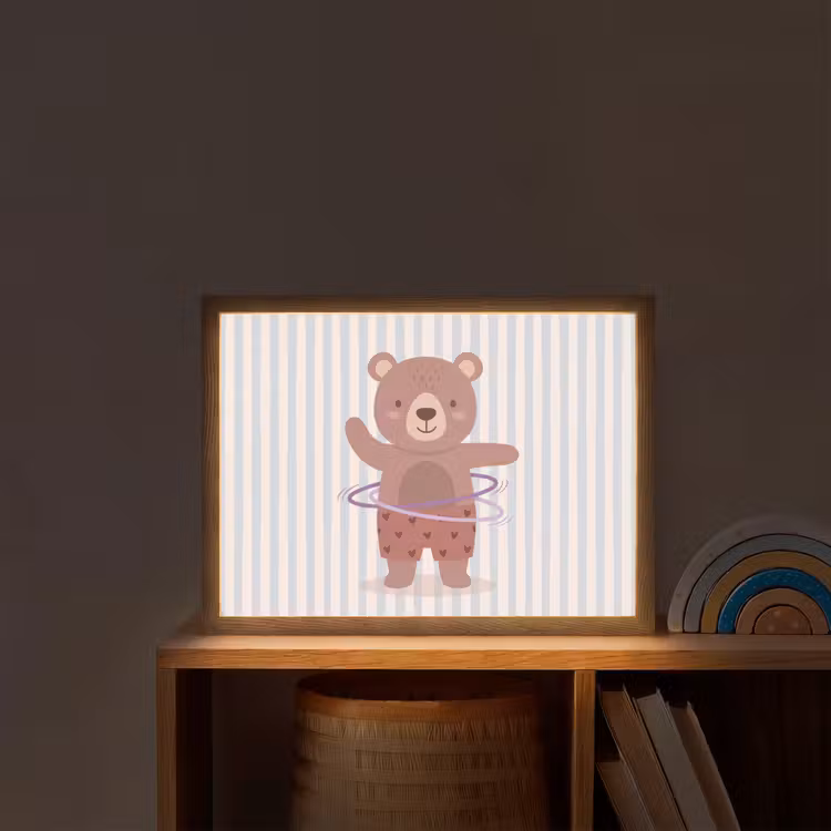Nachtlicht Kinder - Bär – Reifen – Kinderzimmer – Illustration – Braun — 2