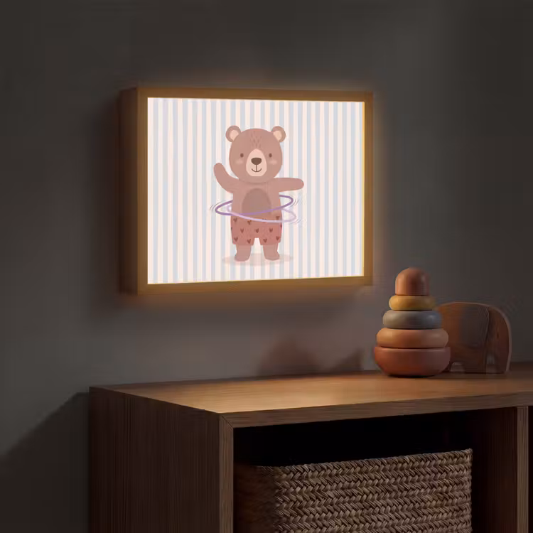 Nachtlicht Kinder - Bär – Reifen – Kinderzimmer – Illustration – Braun — 4