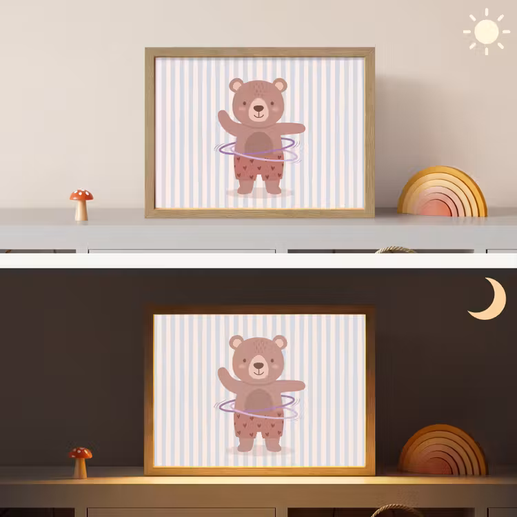 Nachtlicht Kinder - Bär – Reifen – Kinderzimmer – Illustration – Braun — 6