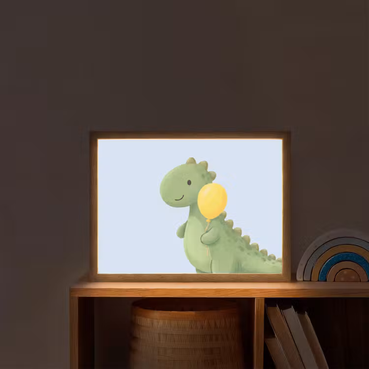 Nachtlicht Kinder - Dinosaurier – Luftballon – Kinderzimmer – Illustration – Grün — 2