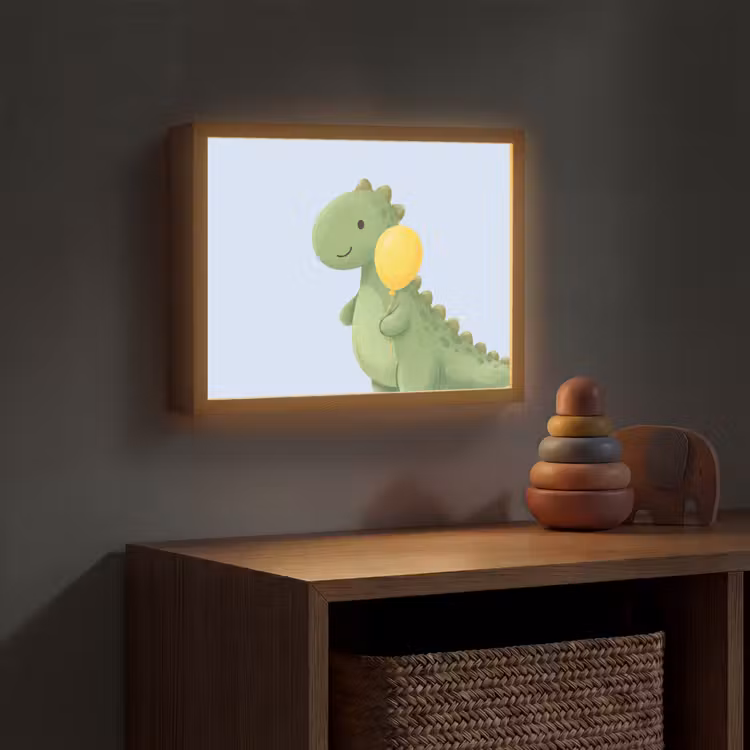 Nachtlicht Kinder - Dinosaurier – Luftballon – Kinderzimmer – Illustration – Grün — 4