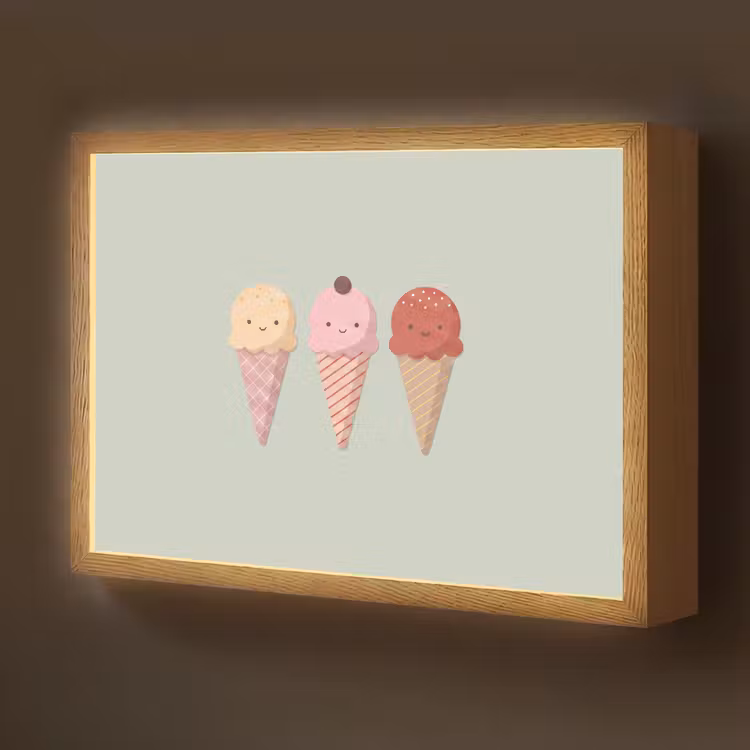 Nachtlicht Kinder - Eis – Eistüten – Essen – Illustration – Fröhlich — 1
