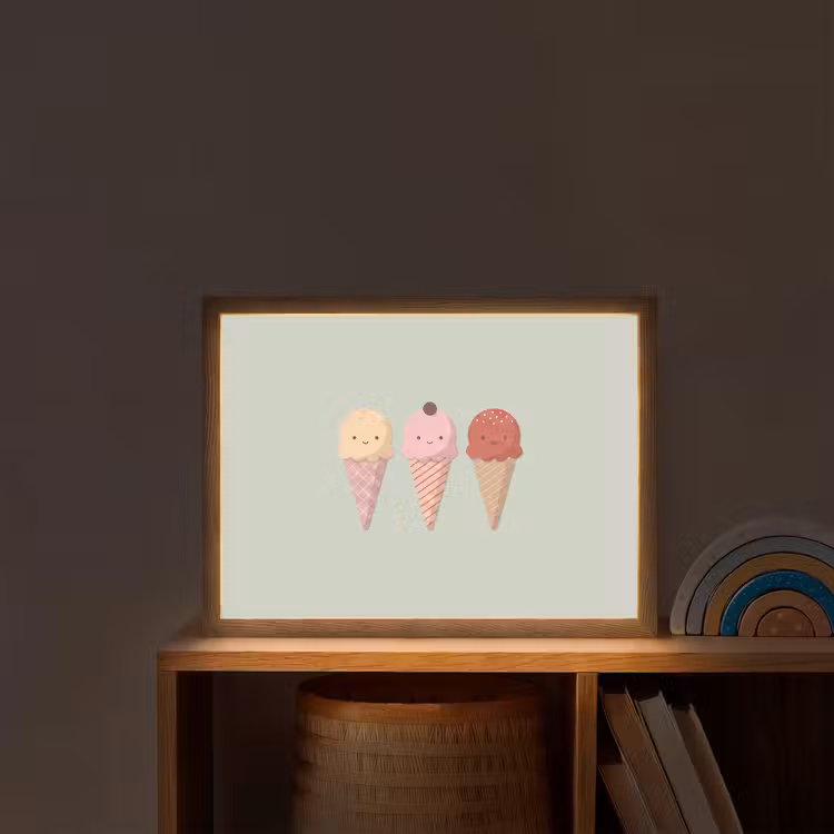 Nachtlicht Kinder - Eis – Eistüten – Essen – Illustration – Fröhlich — 2