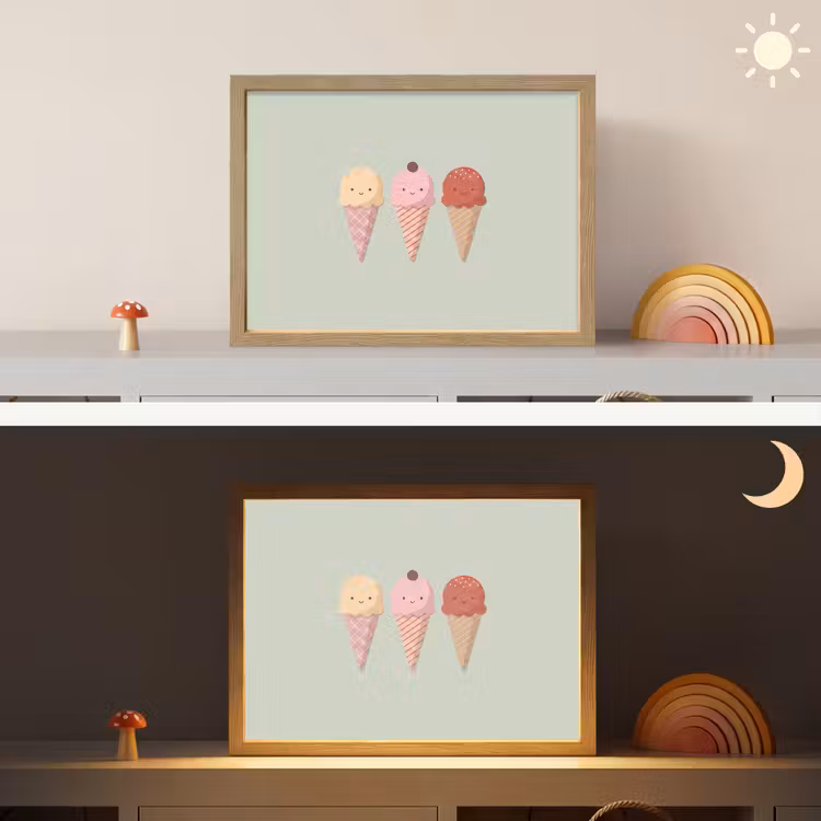 Nachtlicht Kinder - Eis – Eistüten – Essen – Illustration – Fröhlich — 6