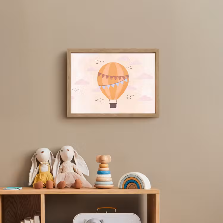 Nachtlicht Kinder - Heißluftballon – Girlanden – Abenteuer – Illustration – Orange — 3
