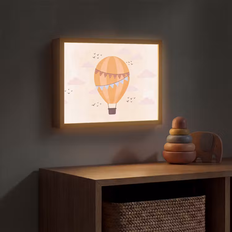 Nachtlicht Kinder - Heißluftballon – Girlanden – Abenteuer – Illustration – Orange — 4