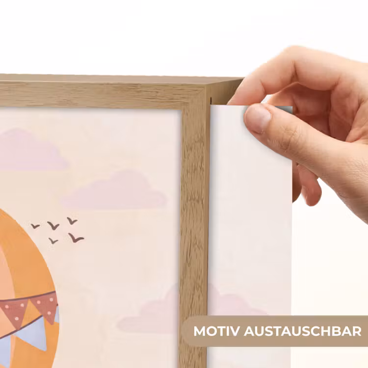 Nachtlicht Kinder - Heißluftballon – Girlanden – Abenteuer – Illustration – Orange — 5