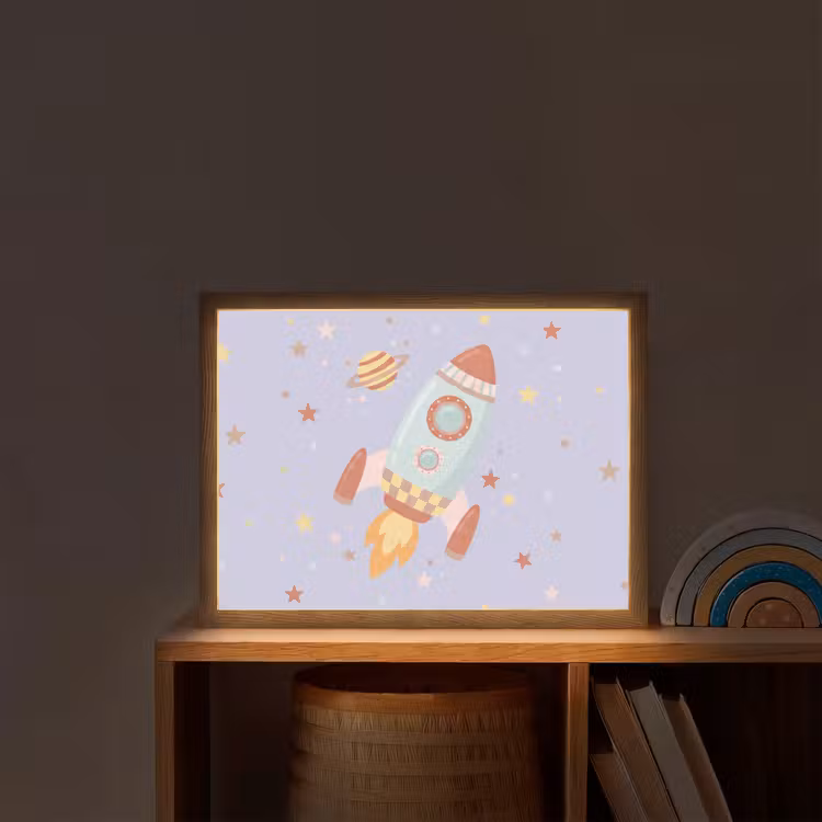 Nachtlicht Kinder - Rakete – Weltraum – Planet – Illustration — 2