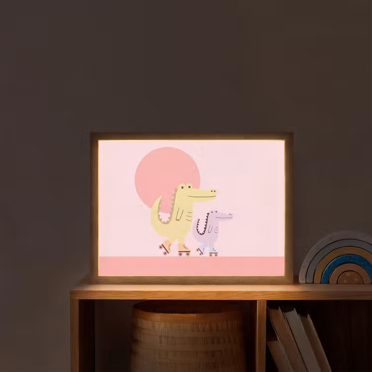 Nachtlicht Kinder - Tiere – Skaten – Illustration – Verspielt – Rosa — 2