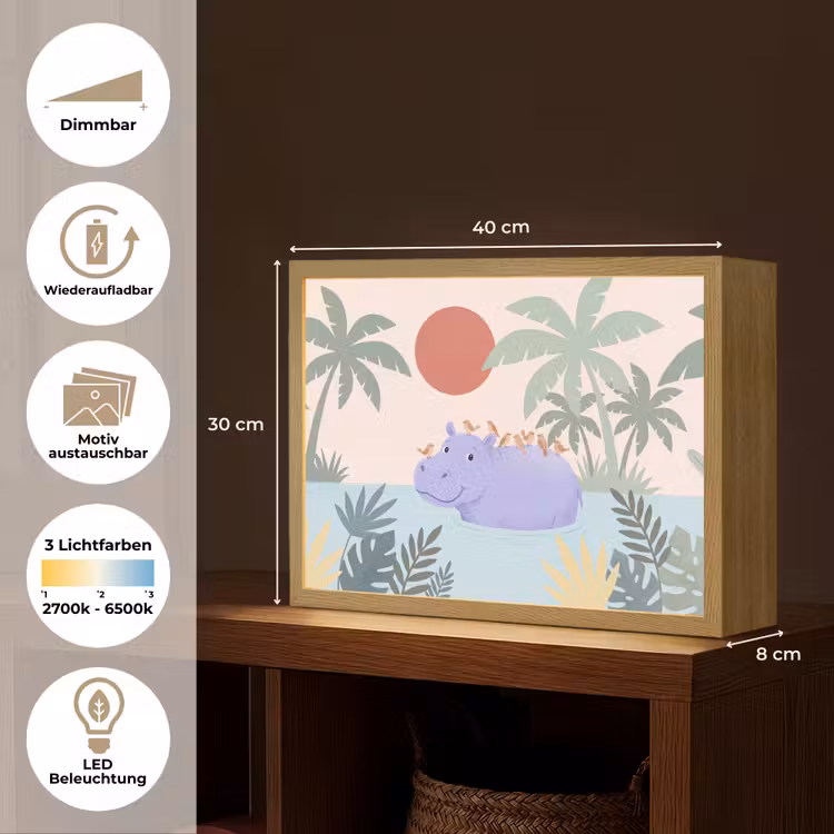 Nachtlicht Kinder - Tiere – Vogel – Wasser – Natur – Illustration — 10