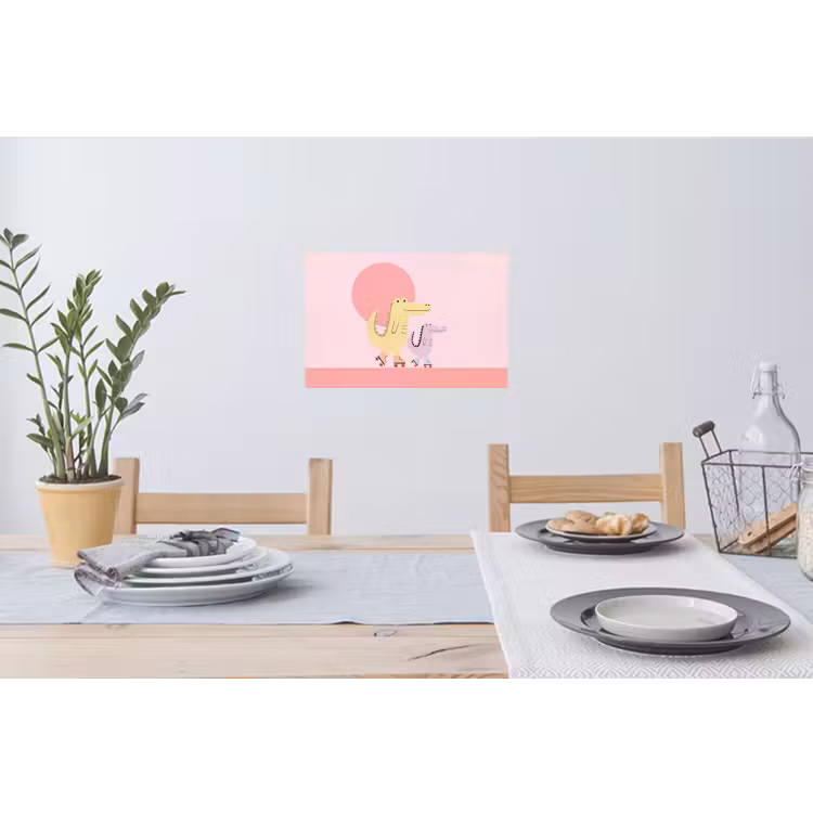 Wandtattoo – Tiere – Skaten – Illustration – Verspielt – Rosa — 4