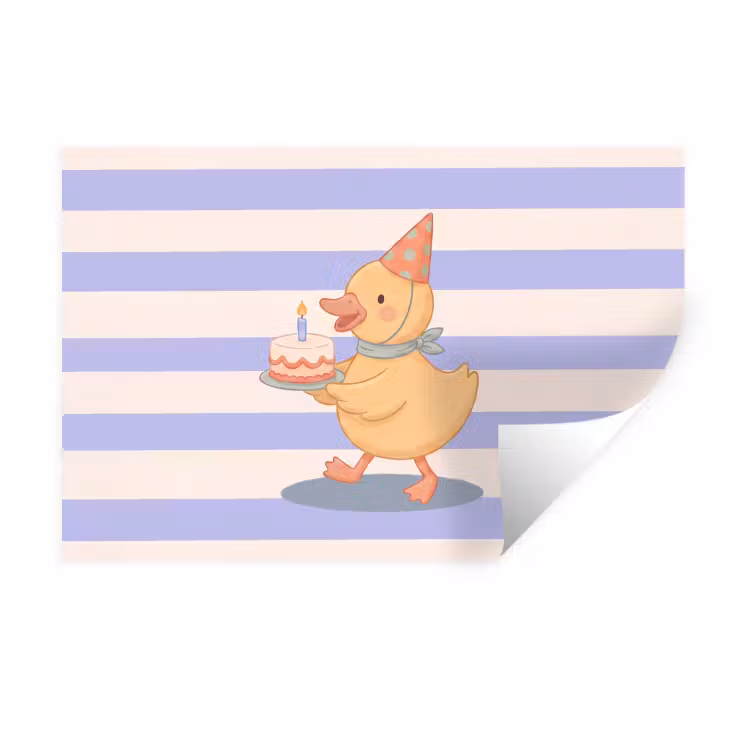 Wandtattoo – Vogel – Fest – Torte – Kinder – Illustration — 1