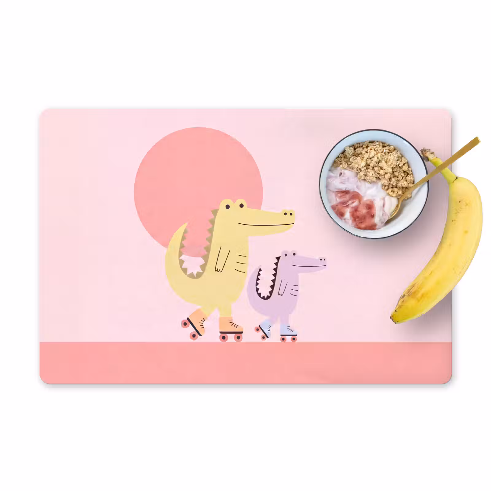 Tischset - 6 Stück - Tiere – Skaten – Illustration – Verspielt – Rosa — 1