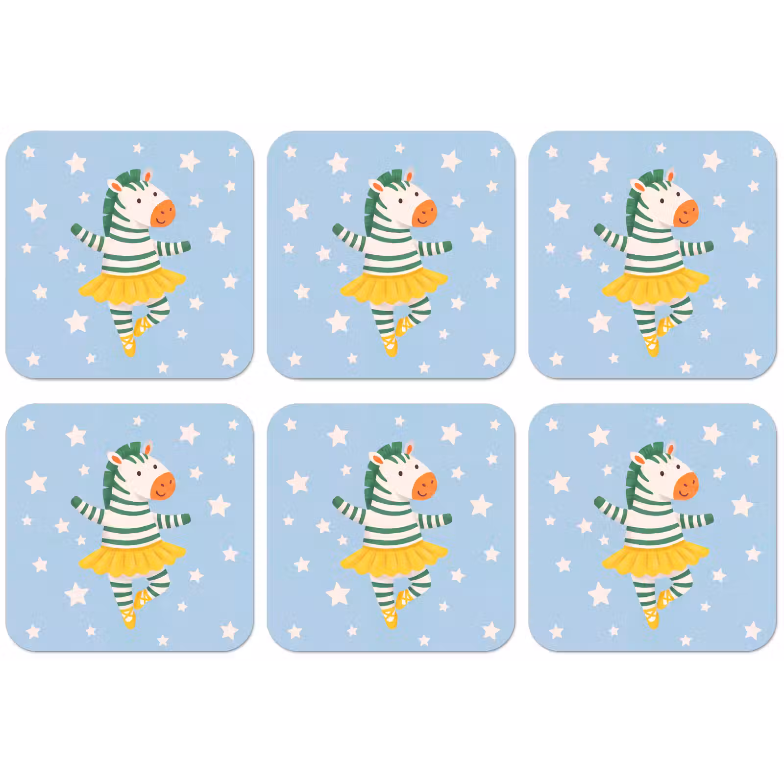Untersetzer - Tiere – Tanz – Illustration – Kinderzimmer – Sterne — 1